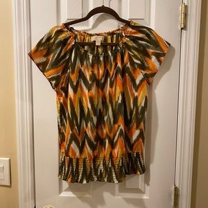 Michael Kors, size small, multi print blouse